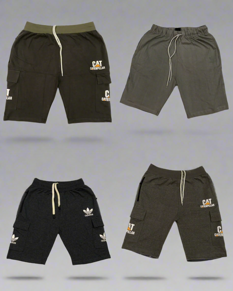 Bundle of 4 Men's Cargo Pocket Shorts with Drawstring