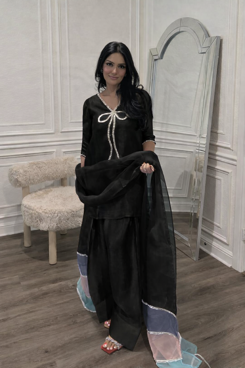 Bow Style Farshi Shalwar