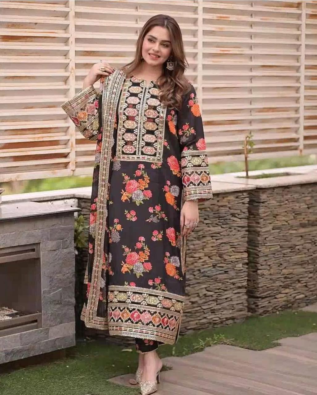 Digital Print Shamoz Silk 3 Pcs Stitched