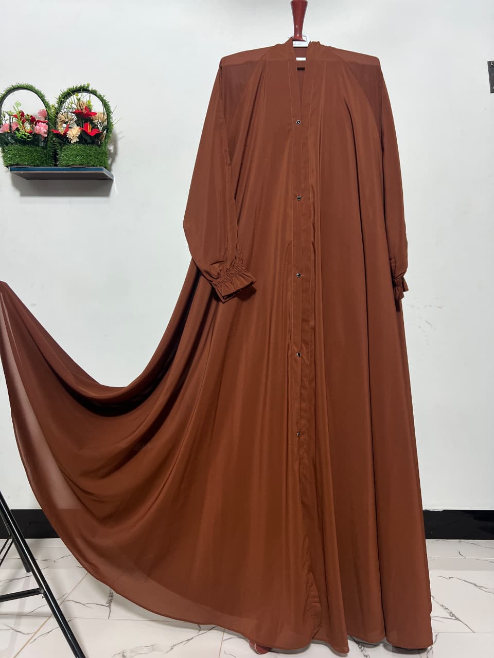 Modest 2-Piece Abaya & Dupatta – Malai Georgette Fabric
