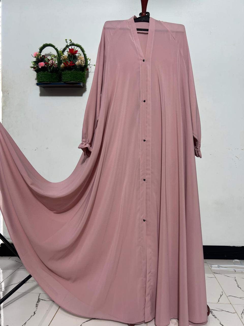 Modest 2-Piece Abaya & Dupatta – Malai Georgette Fabric