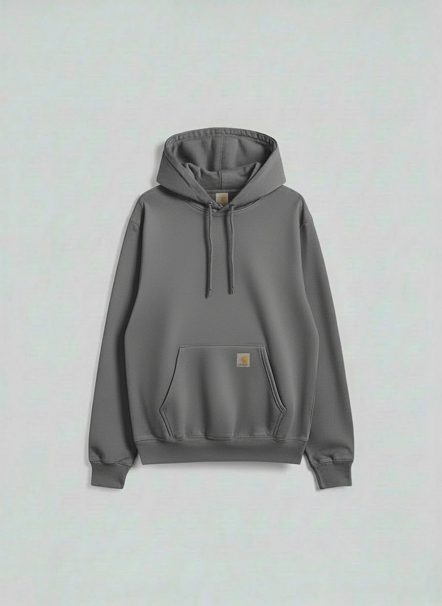 grey hoodie on a light gray background
