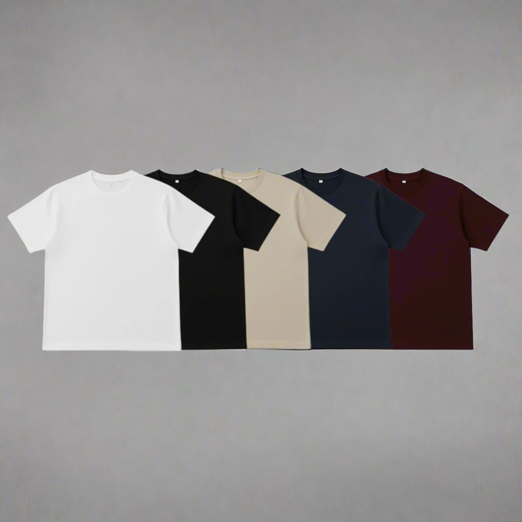 Bundle of 5 Everyday Comfort: Down Shoulder Cotton Tee